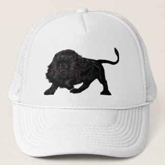 Casquette de camionneur au lion noir rôdant