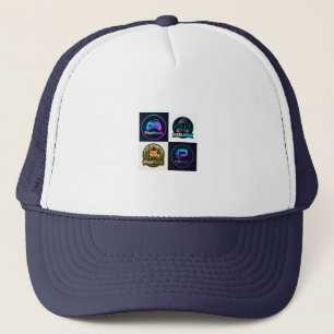 Casquette de camionneur avec badges de jeu rétro