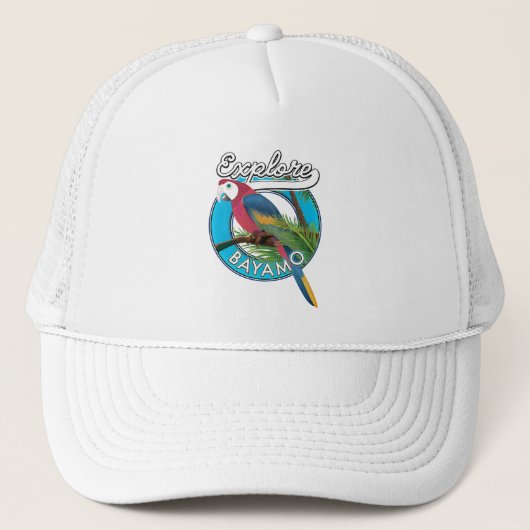 Casquette de camionneur avec logo rétro Explore Ha (Devant)