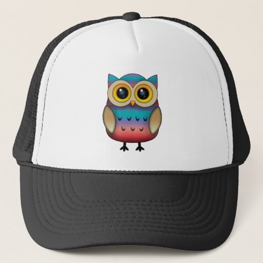 Casquette de camionneur chouette colorée (Devant)