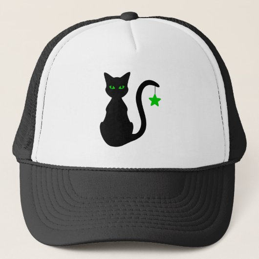 Casquette de camionneur de chat noir (Devant)