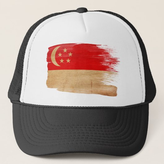 Casquette de camionneur de drapeau de Singapour (Devant)