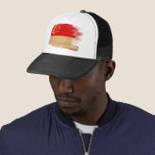 Casquette de camionneur de drapeau de Singapour (En situation)