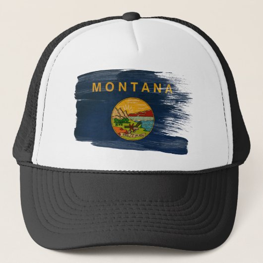 Casquette de camionneur de drapeau du Montana (Devant)