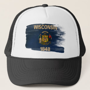 Casquette de camionneur de drapeau du Wisconsin