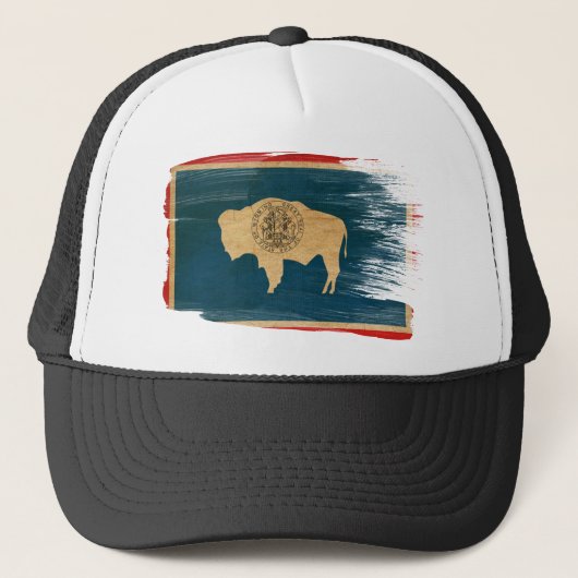 Casquette de camionneur de drapeau du Wyoming (Devant)
