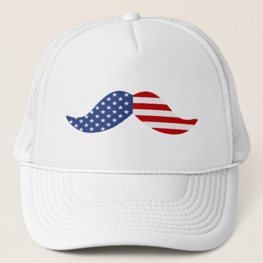 Casquette de camionneur de moustache de drapeau (Devant)