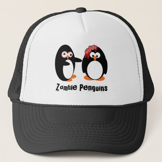 Casquette de camionneur de pingouin de zombi (Devant)