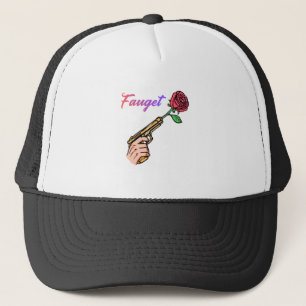 Casquette de camionneur de style brodé Fawqet Rose