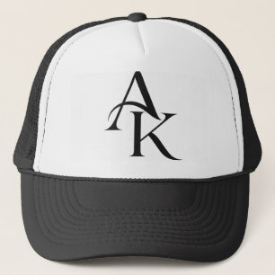 Casquette de camionneur élégante AK noir et blanc