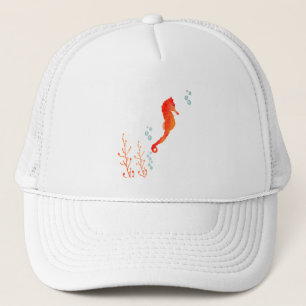 Casquette de camionneur Hippocampe Aquarelle