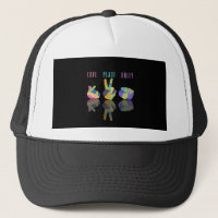 Casquette de camionneur Love Peace Unity Hand Sign