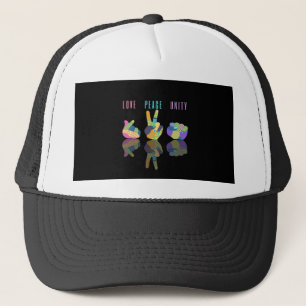 Casquette de camionneur Love Peace Unity Hand Sign