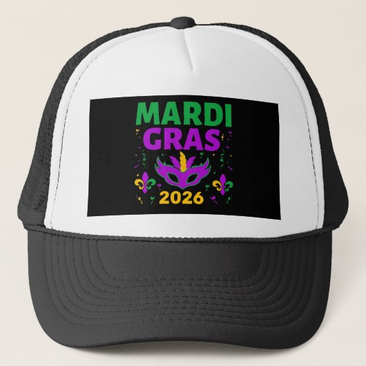Casquette de camionneur Mardi Gras (Devant)