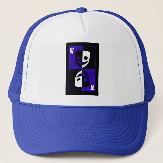 Casquette de camionneur Poker Diamants Joker Bleu (Devant)