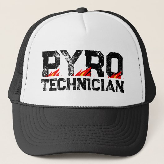 Casquette de camionneur Pyro Technician avec flamm (Devant)