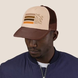 Casquette de camionneur vintage 1986 rayures marro