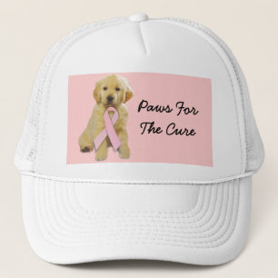 Casquette de cancer du sein de golden retriever
