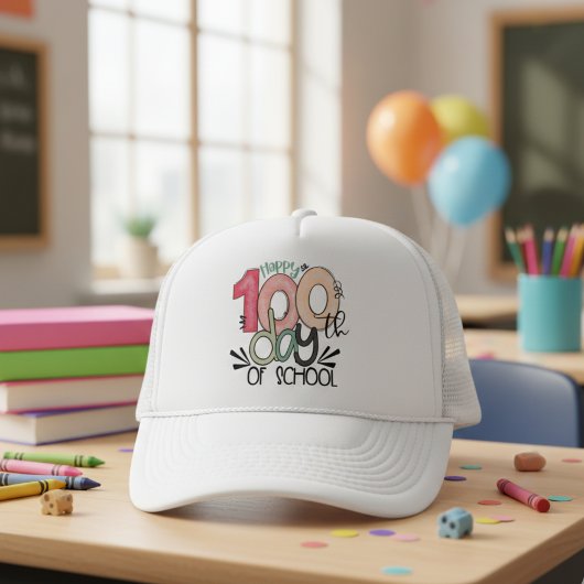 Casquette de célébration des 100 jours d'école