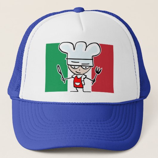 Casquette de chef avec la bande dessinée italienne (Devant)