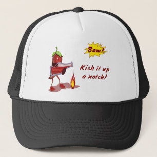 Casquette de chef avec le poivron rouge chaud