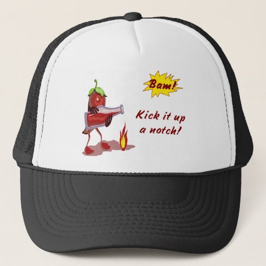 Casquette de chef avec le poivron rouge chaud (Devant)