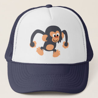 Casquette de chimpanzé de caricature mignonette