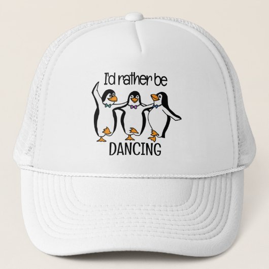 Casquette de conception de pingouins dansants (Devant)
