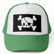 Casquette de crâne de pirate et de camionneur d'os