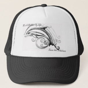 Casquette de dauphins en noir et blanc