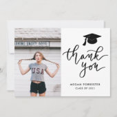 Casquette de diplôme décontracté Merci manuscrit p (Devant)