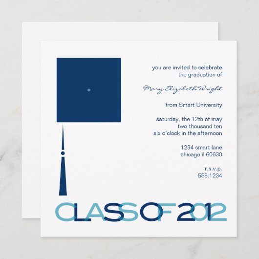 Casquette de diplôme Invitation ou Faire-part d'Ca (Devant / Derrière)