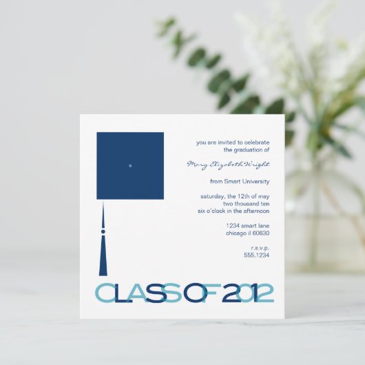 Casquette de diplôme Invitation ou Faire-part d'Ca (Debout devant)