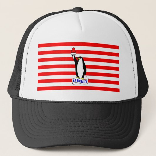 Casquette de drapeau de pingouin de liberté (Devant)