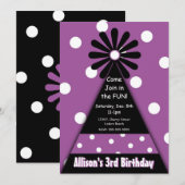 Casquette de fête avec invitation de Pois pourpres (Devant / Derrière)