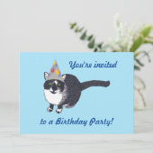 Casquette de fête de chats mignonnes Invitations d (Debout devant)