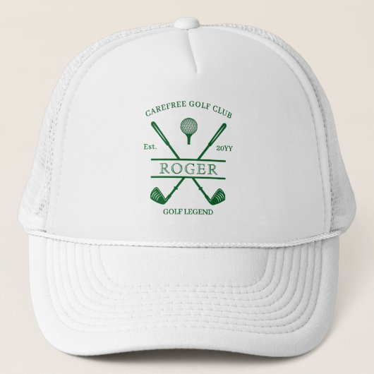 Casquette de golf vert forêt nom de club classique (Devant)