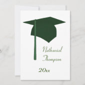Casquette de graduation verte et invitations de te (Devant)