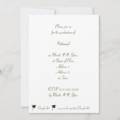 Casquette de graduation verte et invitations de te (Dos)