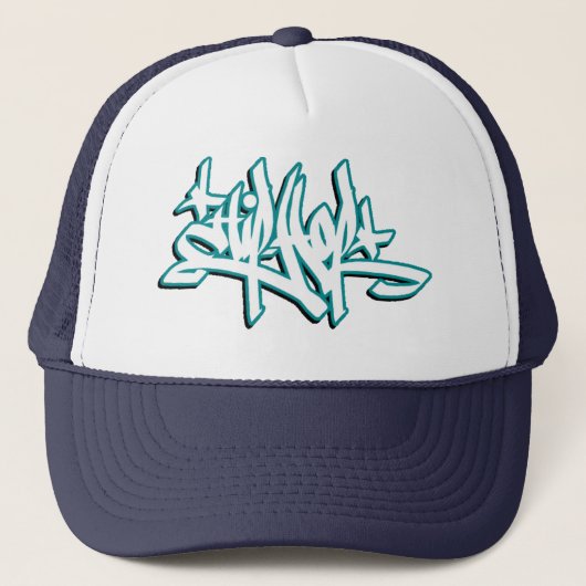 casquette de hhop (bleu et blanc) (Devant)