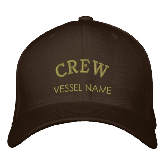 Casquette de l'équipage du nom de bateau personnal (Devant)