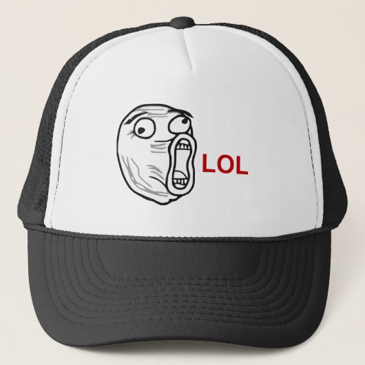 Casquette De LOL de rire visage bruyant Meme de rage (Devant)