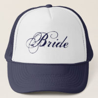 Casquette de mariée à thème bleu marine