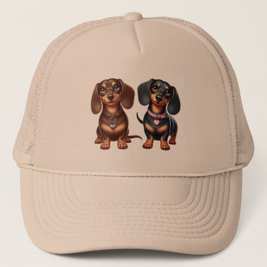 Casquette De mignons amis dachshund (Devant)