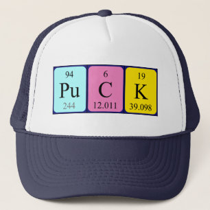 Casquette de nom de table périodique