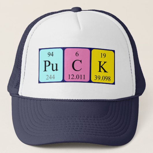 Casquette de nom de table périodique (Devant)