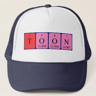 Casquette de nom de table périodique
