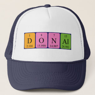 Casquette de nom de table périodique