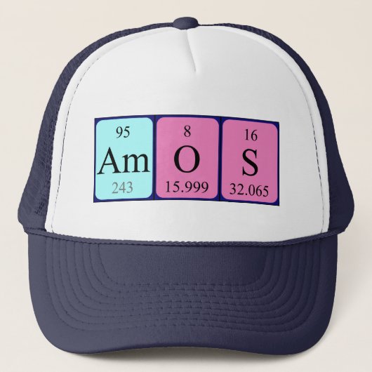 Casquette de nom de table périodique Amos (Devant)