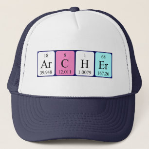 casquette de nom de table périodique Archer